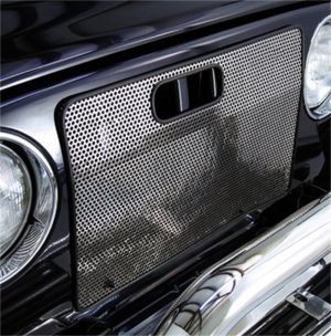 Jeep Wrangler Radiator Bug Shield - Rugged Ridge - Stainless - Stainless Steel - `97-`06